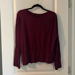 Banana Republic Factory Smocked-Waist Top in Beet Root Size Medium